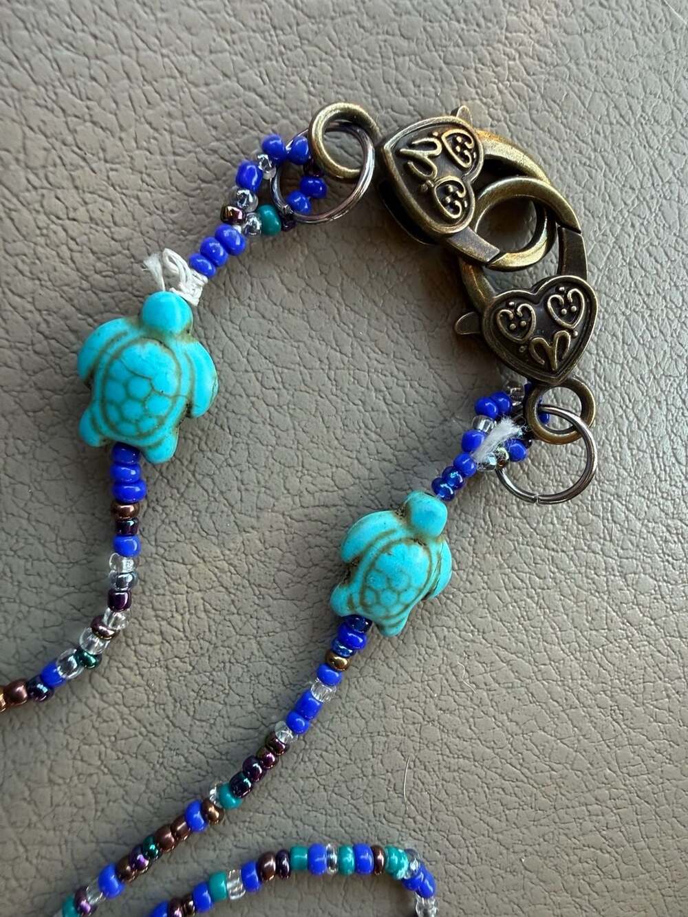 Beaded Glasses Lanyard Turquoise Turtle Beach Mask Chain